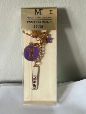 Copied - NIB ME GEMINI Keychain Gold Tone Charm